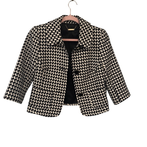 Trina Turk Chic Black and White Houndstooth Jacket classic elegant feminine - Picture 3 of 11